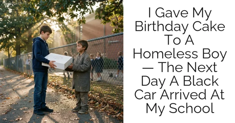 I Gave My Birthday Cake To A Homeless Boy — The Next Day A Black Car Arrived At My School