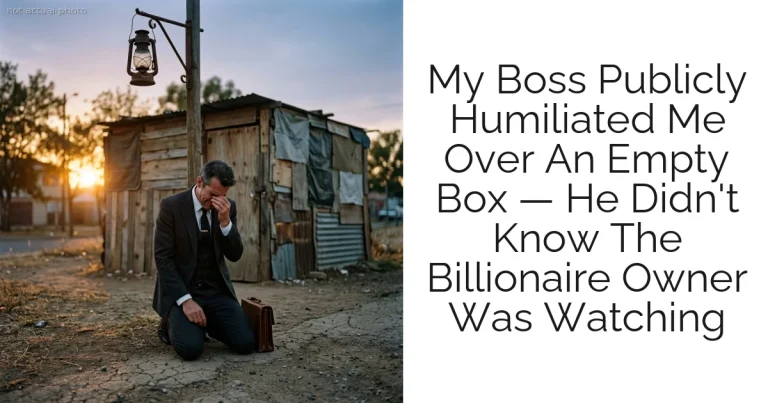 My Boss Publicly Humiliated Me Over An Empty Box — He Didn't Know The Billionaire Owner Was Watching