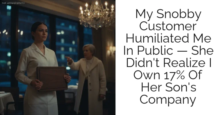 My Snobby Customer Humiliated Me In Public — She Didn't Realize I Own 17% Of Her Son's Company