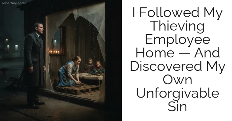 I Followed My Thieving Employee Home — And Discovered My Own Unforgivable Sin