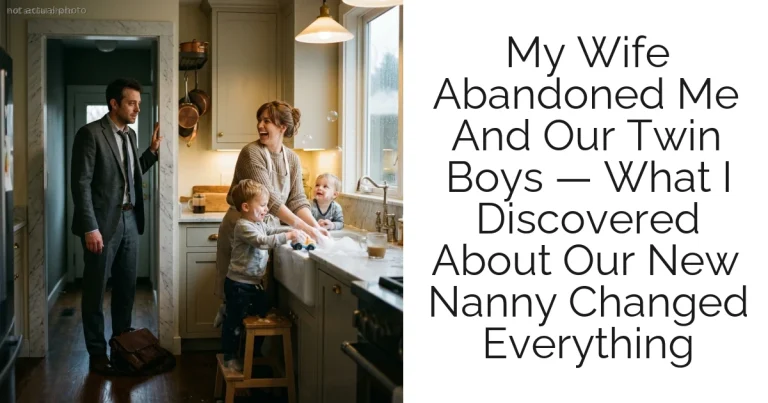 My Wife Abandoned Me And Our Twin Boys — What I Discovered About Our New Nanny Changed Everything