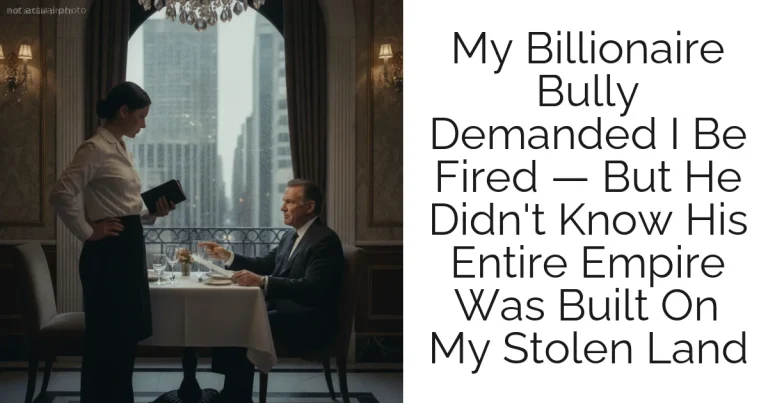 My Billionaire Bully Demanded I Be Fired — But He Didn't Know His Entire Empire Was Built On My Stolen Land