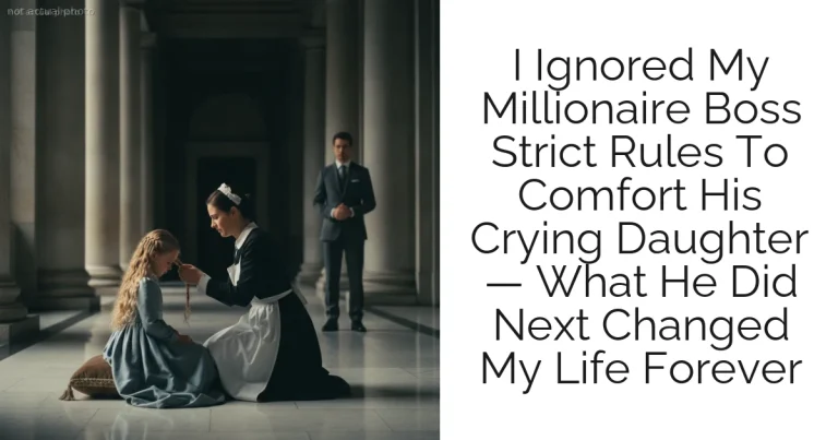 I Ignored My Millionaire Boss Strict Rules To Comfort His Crying Daughter — What He Did Next Changed My Life Forever