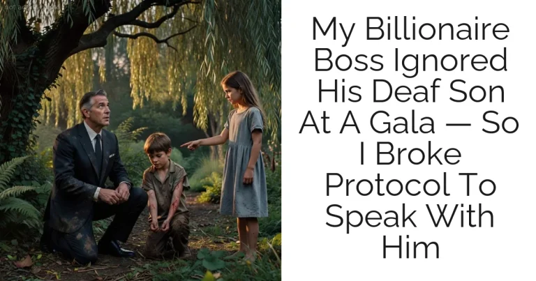 My Billionaire Boss Ignored His Deaf Son At A Gala — So I Broke Protocol To Speak With Him