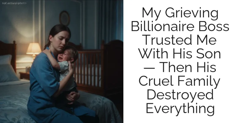 My Grieving Billionaire Boss Trusted Me With His Son — Then His Cruel Family Destroyed Everything
