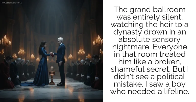 The grand ballroom was entirely silent, watching the heir to a dynasty drown in an absolute sensory nightmare. Everyone in that room treated him like a broken, shameful secret. But I didn't see a political mistake. I saw a boy who needed a lifeline.