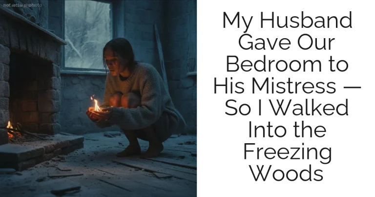 My Husband Gave Our Bedroom to His Mistress — So I Walked Into the Freezing Woods