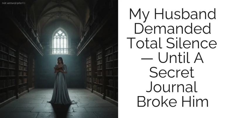 My Husband Demanded Total Silence — Until A Secret Journal Broke Him