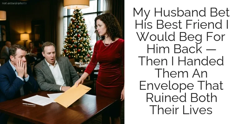 My Husband Bet His Best Friend I Would Beg For Him Back — Then I Handed Them An Envelope That Ruined Both Their Lives