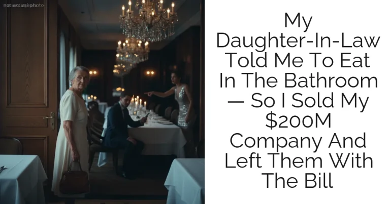 My Daughter-In-Law Told Me To Eat In The Bathroom — So I Sold My $200M Company And Left Them With The Bill