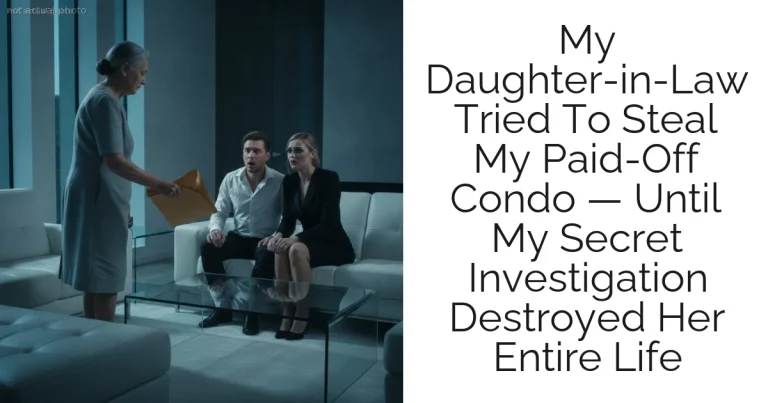 My Daughter-in-Law Tried To Steal My Paid-Off Condo — Until My Secret Investigation Destroyed Her Entire Life