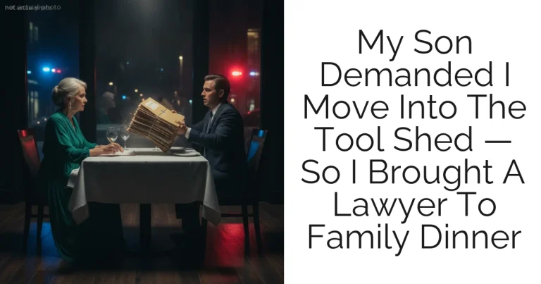 My Son Demanded I Move Into The Tool Shed — So I Brought A Lawyer To Family Dinner