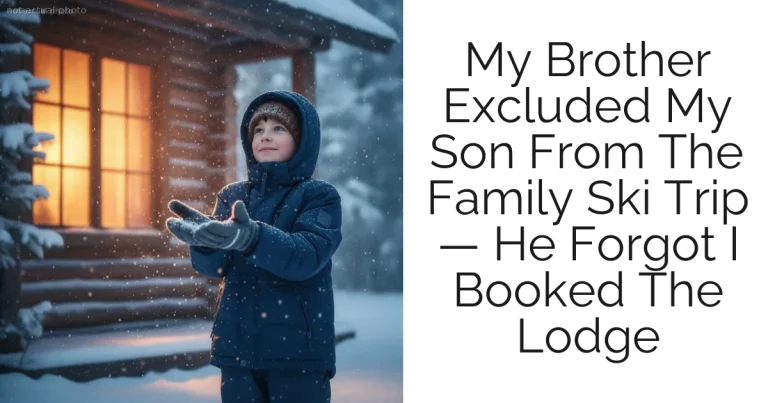 My Brother Excluded My Son From The Family Ski Trip — He Forgot I Booked The Lodge