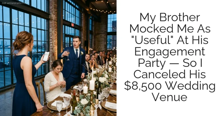 My Brother Mocked Me As "Useful" At His Engagement Party — So I Canceled His $8,500 Wedding Venue
