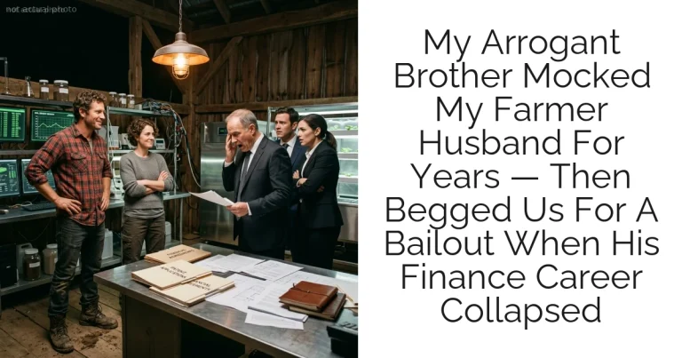 My Arrogant Brother Mocked My Farmer Husband For Years — Then Begged Us For A Bailout When His Finance Career Collapsed