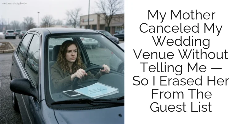 My Mother Canceled My Wedding Venue Without Telling Me — So I Erased Her From The Guest List
