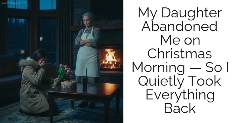 My Daughter Abandoned Me on Christmas Morning — So I Quietly Took Everything Back