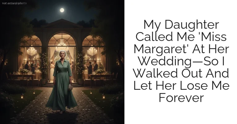 My Daughter Called Me 'Miss Margaret' At Her Wedding—So I Walked Out And Let Her Lose Me Forever