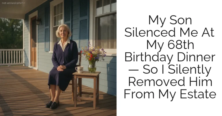 My Son Silenced Me At My 68th Birthday Dinner — So I Silently Removed Him From My Estate