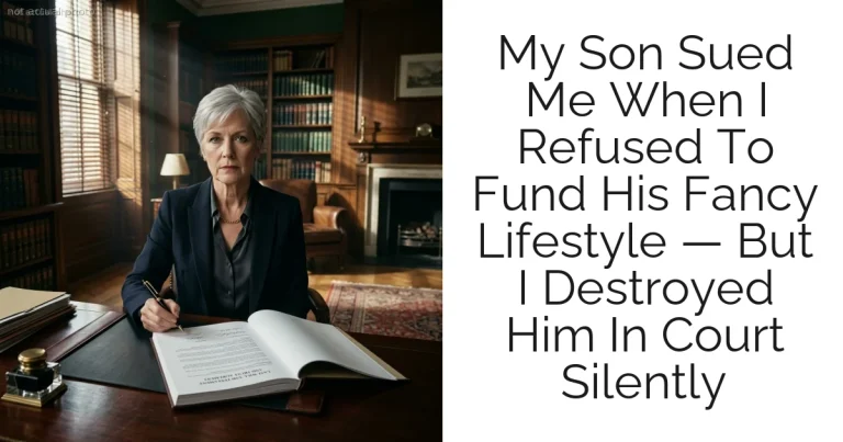 My Son Sued Me When I Refused To Fund His Fancy Lifestyle — But I Destroyed Him In Court Silently