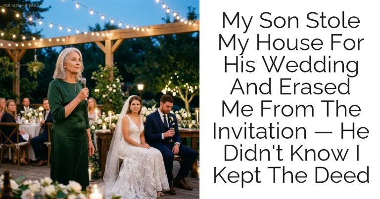 My Son Stole My House For His Wedding And Erased Me From The Invitation — He Didn't Know I Kept The Deed