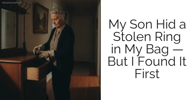 My Son Hid a Stolen Ring in My Bag — But I Found It First