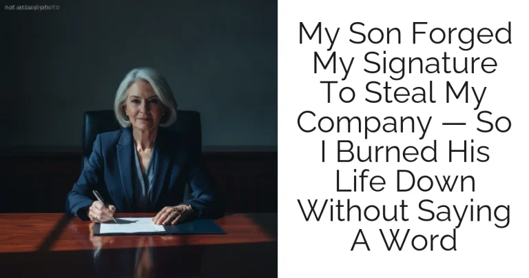 My Son Forged My Signature To Steal My Company — So I Burned His Life Down Without Saying A Word