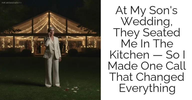 At My Son's Wedding, They Seated Me In The Kitchen — So I Made One Call That Changed Everything