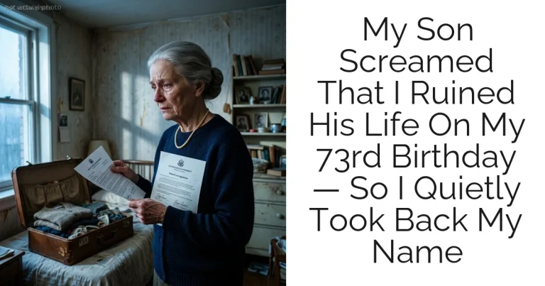 My Son Screamed That I Ruined His Life On My 73rd Birthday — So I Quietly Took Back My Name