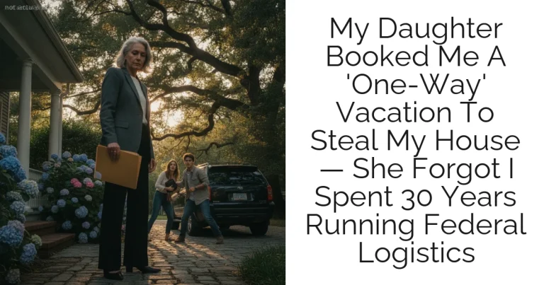 My Daughter Booked Me A 'One-Way' Vacation To Steal My House — She Forgot I Spent 30 Years Running Federal Logistics