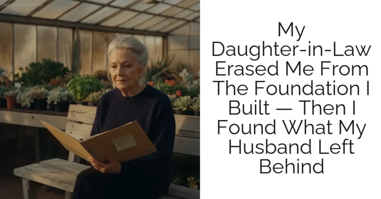 My Daughter-in-Law Erased Me From The Foundation I Built — Then I Found What My Husband Left Behind