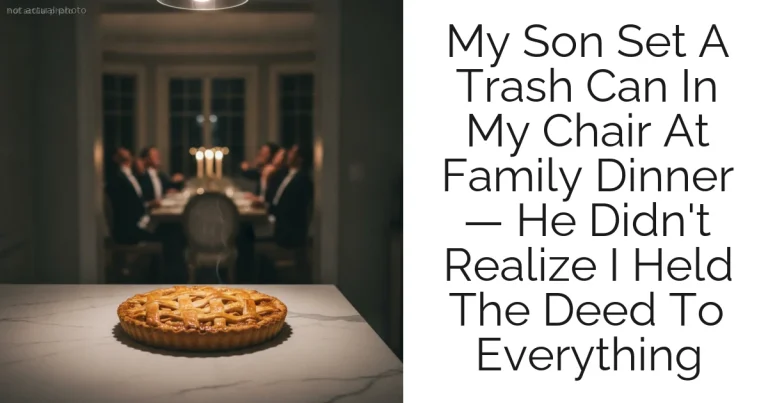 My Son Set A Trash Can In My Chair At Family Dinner — He Didn't Realize I Held The Deed To Everything