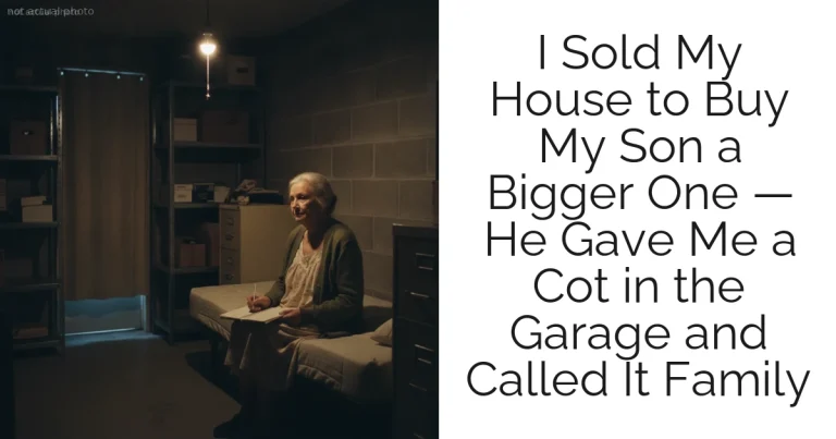 I Sold My House to Buy My Son a Bigger One — He Gave Me a Cot in the Garage and Called It Family