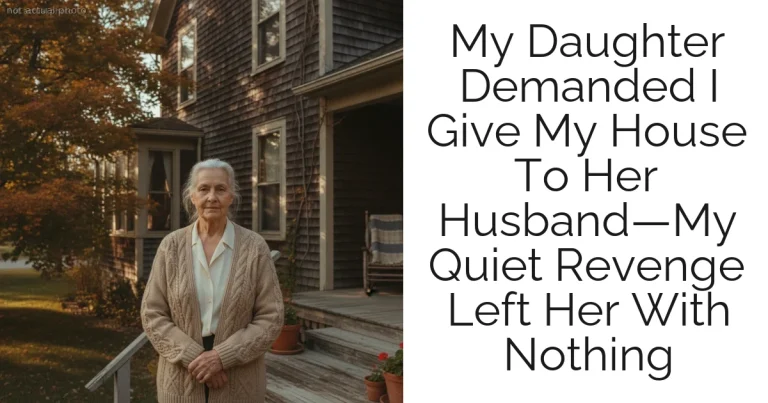 My Daughter Demanded I Give My House To Her Husband—My Quiet Revenge Left Her With Nothing