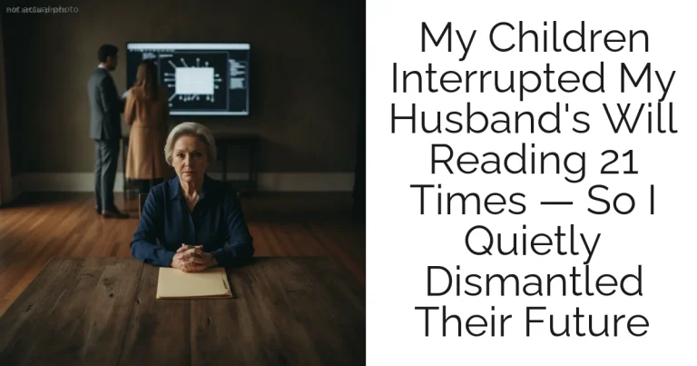 My Children Interrupted My Husband's Will Reading 21 Times — So I Quietly Dismantled Their Future
