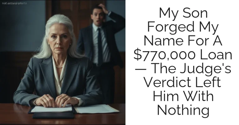 My Son Forged My Name For A $770,000 Loan — The Judge's Verdict Left Him With Nothing