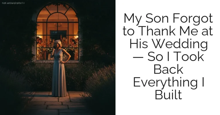 My Son Forgot to Thank Me at His Wedding — So I Took Back Everything I Built