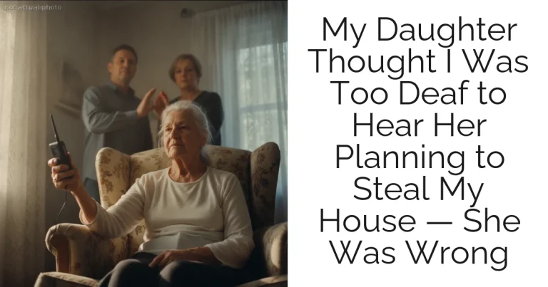 My Daughter Thought I Was Too Deaf to Hear Her Planning to Steal My House — She Was Wrong
