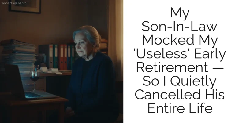 My Son-In-Law Mocked My 'Useless' Early Retirement — So I Quietly Cancelled His Entire Life