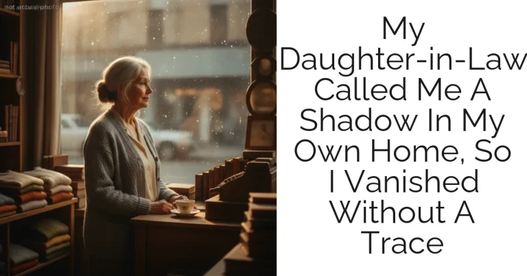 My Daughter-in-Law Called Me A Shadow In My Own Home, So I Vanished Without A Trace