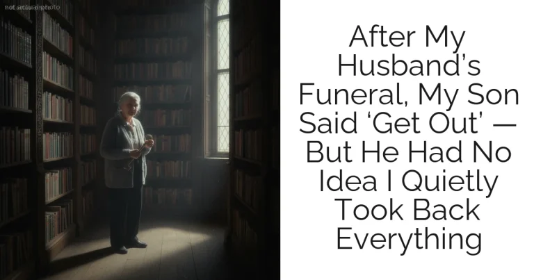 After My Husband’s Funeral, My Son Said ‘Get Out’ — But He Had No Idea I Quietly Took Back Everything