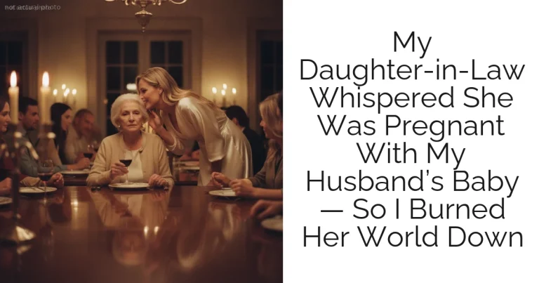 My Daughter-in-Law Whispered She Was Pregnant With My Husband’s Baby — So I Burned Her World Down