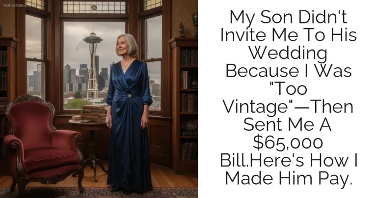 My Son Didn't Invite Me To His Wedding Because I Was "Too Vintage"—Then Sent Me A $65,000 Bill.Here's How I Made Him Pay.