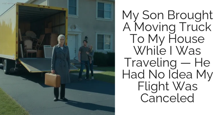 My Son Brought A Moving Truck To My House While I Was Traveling — He Had No Idea My Flight Was Canceled