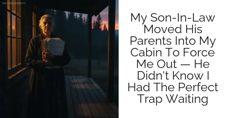 My Son-In-Law Moved His Parents Into My Cabin To Force Me Out — He Didn't Know I Had The Perfect Trap Waiting