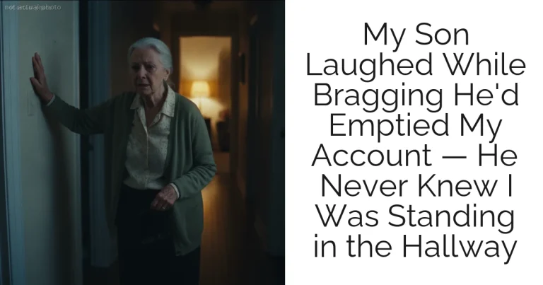 My Son Laughed While Bragging He'd Emptied My Account — He Never Knew I Was Standing in the Hallway