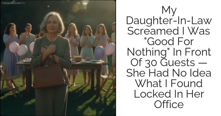 My Daughter-In-Law Screamed I Was "Good For Nothing" In Front Of 30 Guests — She Had No Idea What I Found Locked In Her Office