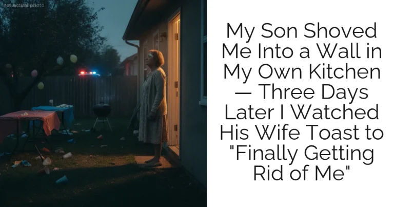 My Son Shoved Me Into a Wall in My Own Kitchen — Three Days Later I Watched His Wife Toast to "Finally Getting Rid of Me"