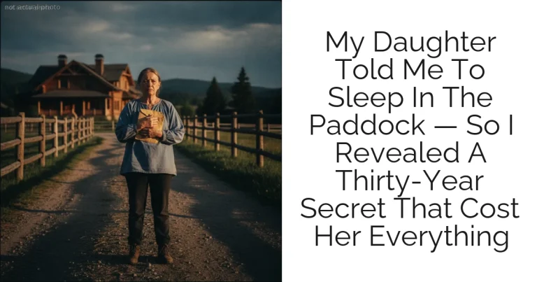 My Daughter Told Me To Sleep In The Paddock — So I Revealed A Thirty-Year Secret That Cost Her Everything