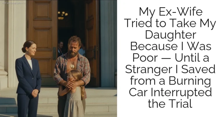 My Ex-Wife Tried to Take My Daughter Because I Was Poor — Until a Stranger I Saved from a Burning Car Interrupted the Trial